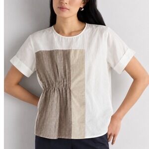AVN Italy Designer Luxe Oversized Colorblock Minimalist Art-to-Wear Blouse MED